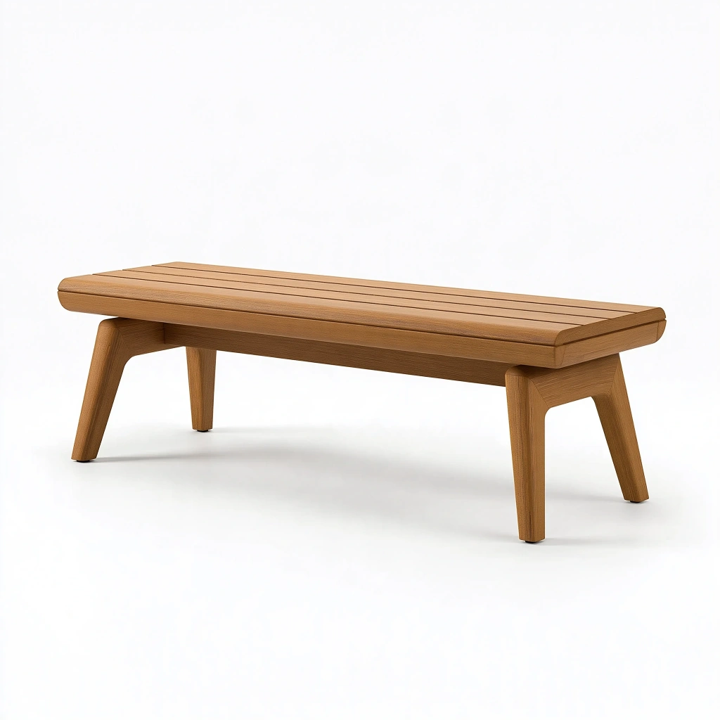 Ławka drewniana 120 x 40 x 45 cm brązowa do przedpokoju minimalistyczna