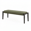 Ławka ogrodowa 120 x 40 x 45 cm z metalową ramą zielona pleciona